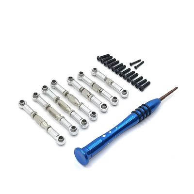 Compatible with 144002 144001 124016 124017 124018 124019 RC Car Upgrade Parts Metal Linkage Servo Pull Steering Tie Rod Set(White)