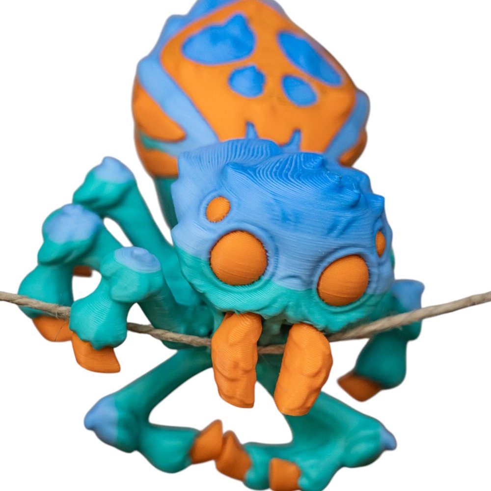 Articulated Jumping Spider  Poseable Fidget Desk Companion for Teens & Adults, Flexible Shelf Toy & Creepy-Cute Dcor  3D Printed in Canada