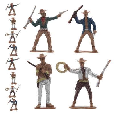 SUPVOX 12pcs Western Cowboy Figurines Miniature Wild West Figures for Educational Play and Party Decorations Vivid Detail and Collectible Appeal