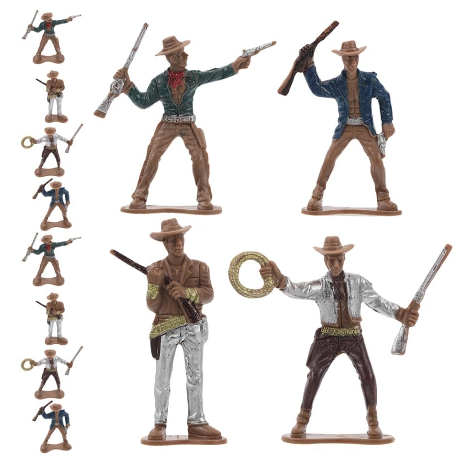 SUPVOX 12pcs Western Cowboy Figurines Miniature Wild West Figures for Educational Play and Party Decorations Vivid Detail and Collectible Appeal