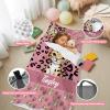 Personalized Toddler Nap Mat, Custom Name Sleeping Bag with Removable Pillow & Blanket, Roll Up Nap Mat for Boys Girls, Preschool Daycare Kindergarten, Pink Leopard Theme view 3
