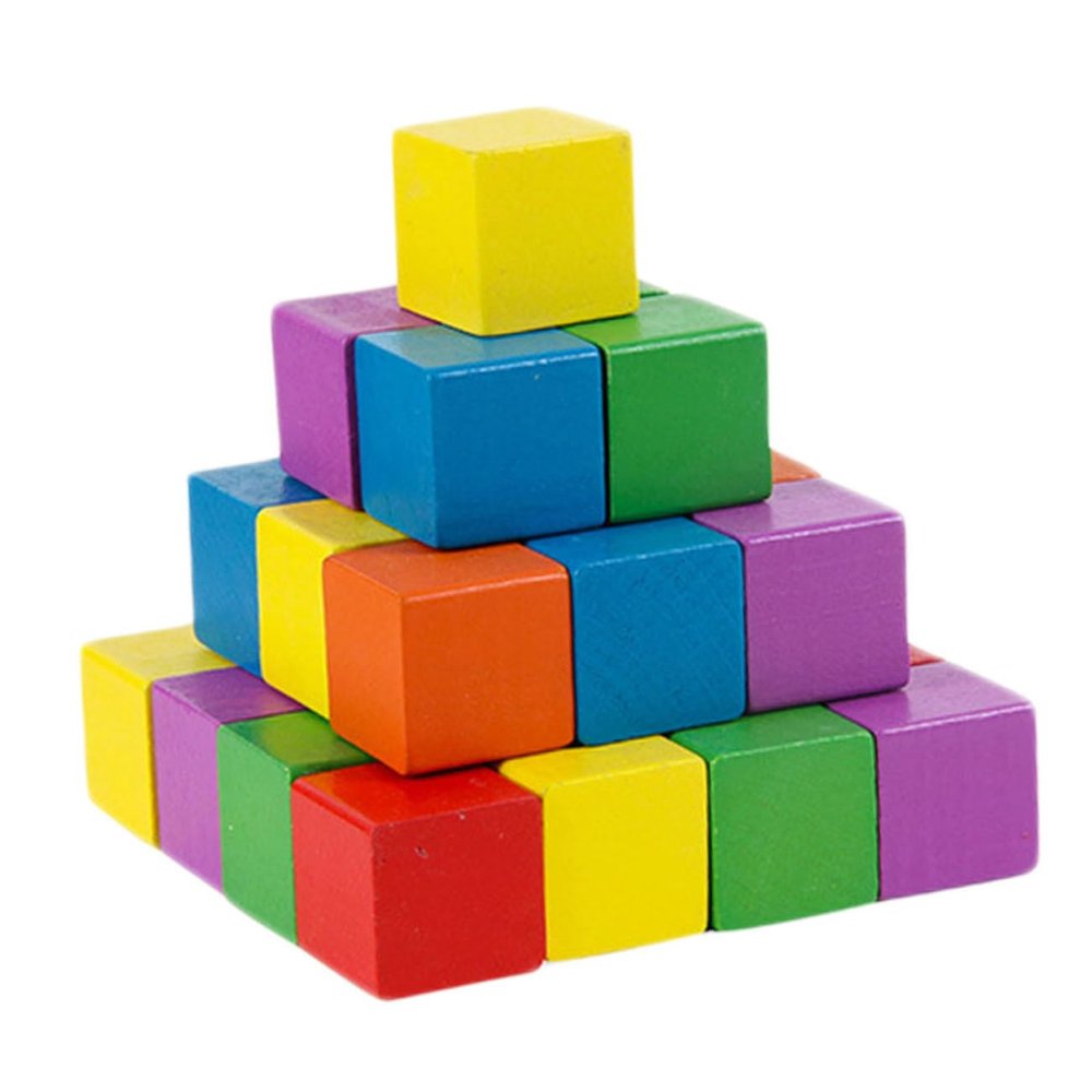 Hohopeti Wooden Cubes Small Blocks for Boys and Girls Kindergarten School Supplies Craft Cube