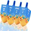 48-Pack Extra Large Jerusalem Wood Dreidels, Let's Play Dreidel The Hanukkah Game, Instructions Included (48-Pack) view 4