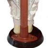 12 Inch Elegant Porcelain Miniature Victorian Girl with Hat, Handbag, and Display Stand, Red view 2