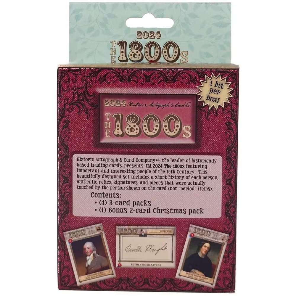 2024 Historic Autographs The 1800's Trading Cards Factory Sealed Hobby Box