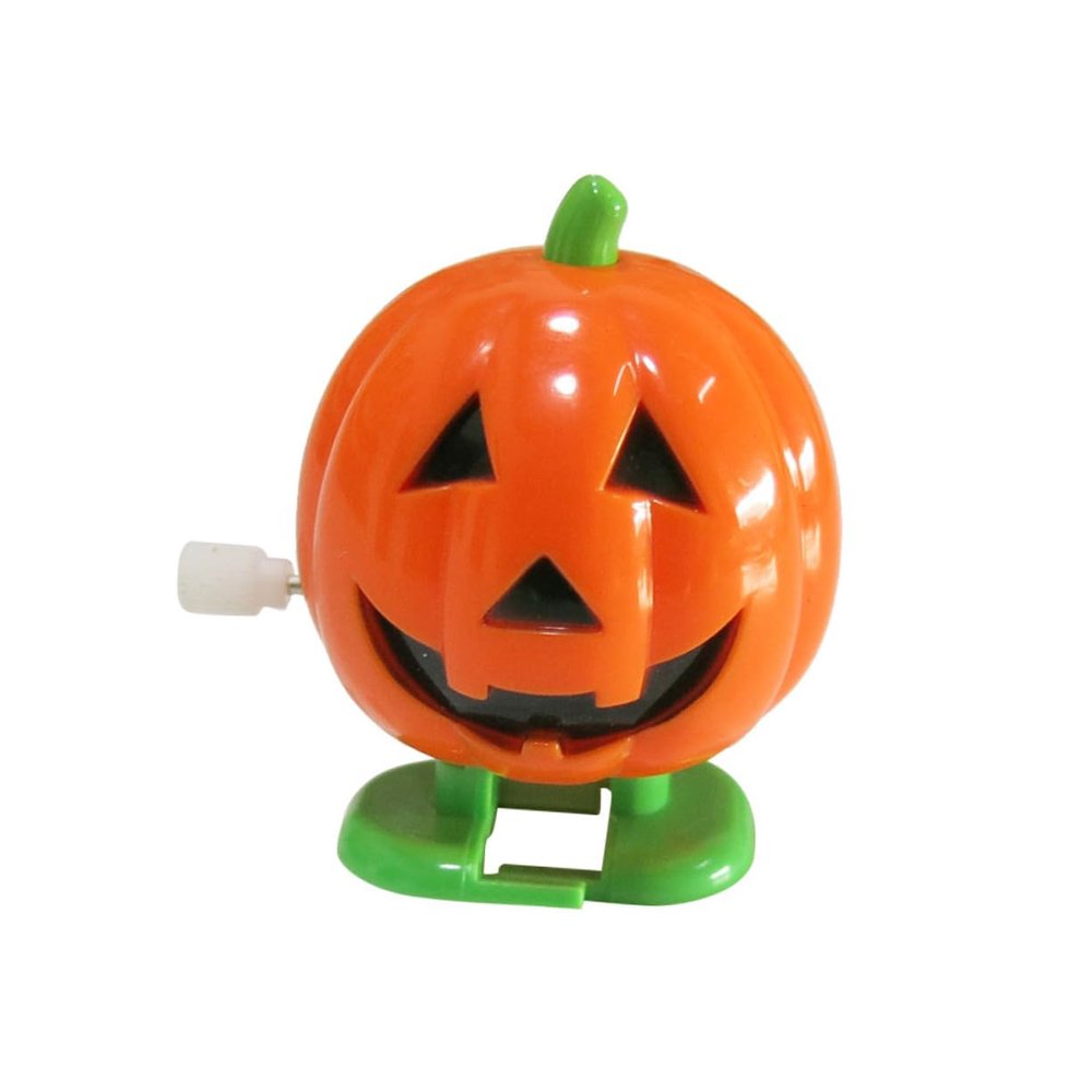 Garneck 12pcs Wind Up Jumping Smile Face Pumpkins Fun Halloween for Educational Plastic for Party Favors and Emotional Control Orange