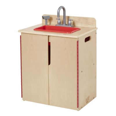 Back2School Express Chef's Station Kids Wooden Pretend Kitchen Sink, Play Kitchen, Natural