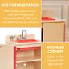 Back2School Express Chef's Station Kids Wooden Pretend Kitchen Sink, Play Kitchen, Natural view 4