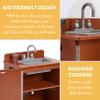 Back2School Express Chef's Station Kids Wooden Pretend Kitchen Sink, Play Kitchen, Dark Walnut view 4