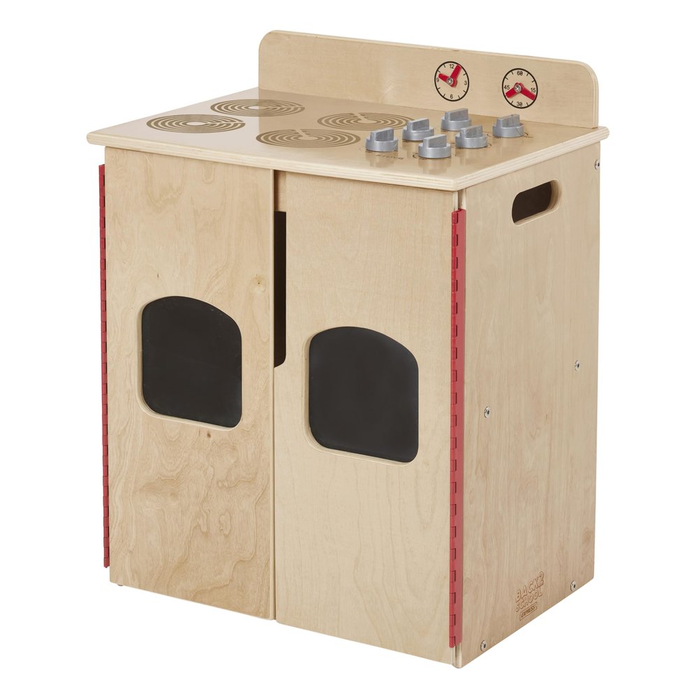 Back2School Express Chef's Station Kids Wooden Pretend Kitchen Stove, Play Kitchen, Natural