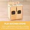 Back2School Express Chef's Station Kids Wooden Pretend Kitchen Stove, Play Kitchen, Natural view 3