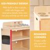 Back2School Express Chef's Station Kids Wooden Pretend Kitchen Stove, Play Kitchen, Natural view 4
