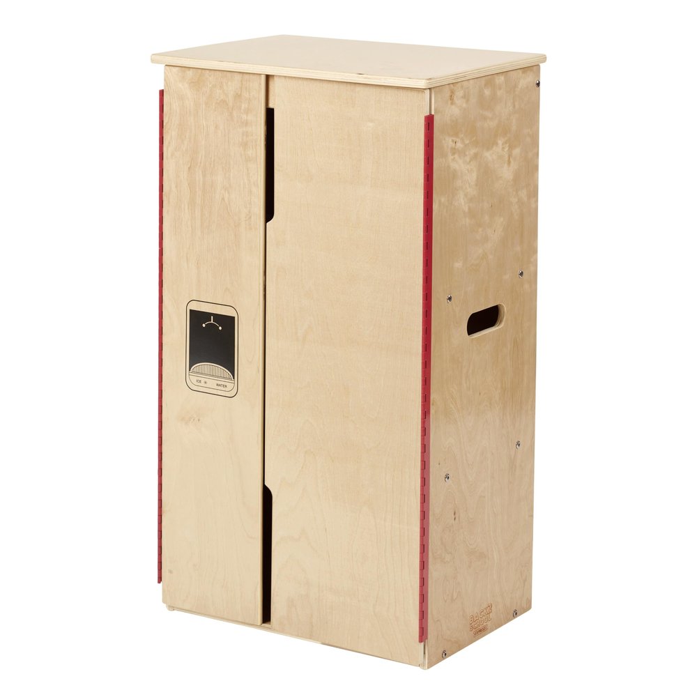 Back2School Express Chef's Station Kids Wooden Pretend Kitchen Refrigerator, Play Kitchen, Natural