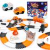 USA Toyz Galactic Race Tracks for Kids- 250pk Speedway Race Car Track Set with 225 Flexible Roads, 2 LED Toy Cars, Tunnels, Gate, Bridge, Intersection, Space Toys, STEM Building Toy for Boys and Girls view 1