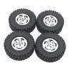 4 Pack of RC Tires and Wheels for 1/12 MN82 MN78 1/16 RC Crawler Car Accessories, Argent view 1