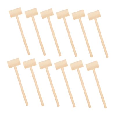 Kisangel 12Pcs Mini Wood Hammer for Solid Wood Mallet Fun Hammering for Boys and Birthday for Encourages Coordination and
