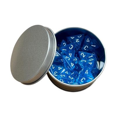 25 Pieces of 4 Sided Dice for Tabletop Games Acrylic Polyhedral Dice Set, Blue