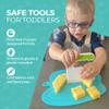Tovla Jr. Toddler Cutting Set  Real Kids Knife & Chopper with Safety Gloves, Peeler & Visual Recipe Book  Montessori Cooking Tools Ages 38, Premium Gift for Kids view 2