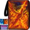 1008 Card Binder 9 Pocket, 3-Ring Trading Card Binder with 56 Page Removable Sleeves, High Storage Waterproof Trading Card Holder Collection Card Album Carrying Organizer Case for MTG TCG Cards -Fire view 1