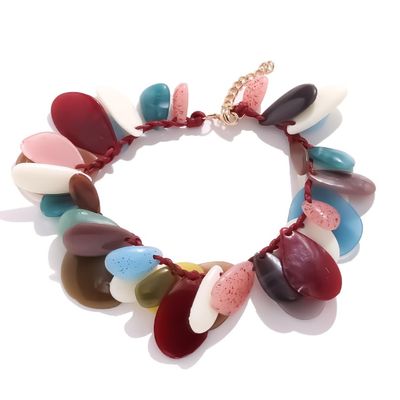 ZYIBPMSJKQCFK Irregular Geometric Resin Necklace Irregular Shaped Collarbone Chain,Necklace,35.2+7cm