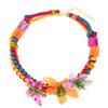 ZYIBPMSJKQCFK Bohemian Bead Acrylic Flower Hand Woven Resin Necklace For Women,multicolour,40+6cm view 1
