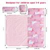 DJY Toddler Nap Mat Pink Unicorn Slumber Bag,Kid Sleeping Mat with Removable Pillow & Minky Blanket,Perfect for Daycare,Preschool,Kindergarten,Travel view 2