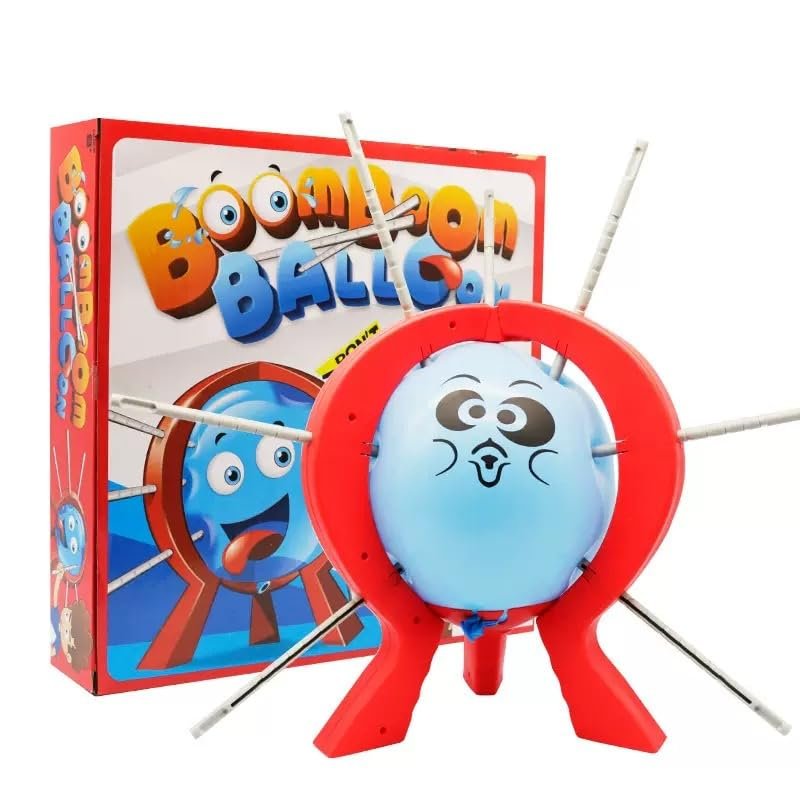 AALFA Balloon Boom Tabletop Game for Kids & Family  10 Balloons, 9 Sticks, Dice & Frame  Funny Indoor Party Game for Boys & Girls Ages 8+ Balloon Challenge Toy