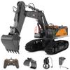 kolegend 1:14 RC Excavator 25 Channel 4 in 1 Construction Toys,Remote Control Vehicles Tractor Sandbox Toys Digger,with Metal Bucket,Drill Bit,Gripper & Wood Gripper RC Truck view 1