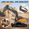 kolegend 1:14 RC Excavator 25 Channel 4 in 1 Construction Toys,Remote Control Vehicles Tractor Sandbox Toys Digger,with Metal Bucket,Drill Bit,Gripper & Wood Gripper RC Truck view 3