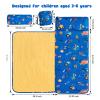 DJY Toddler Nap Mat Blue Car Slumber Bag,Kid Sleeping Mat with Removable Pillow & Minky Blanket,Perfect for Daycare,Preschool,Kindergarten,Travel view 2