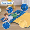 DJY Toddler Nap Mat Blue Car Slumber Bag,Kid Sleeping Mat with Removable Pillow & Minky Blanket,Perfect for Daycare,Preschool,Kindergarten,Travel view 4