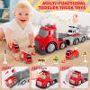 IJIGU Truck Toys for Toddler 1, 2, 3, 4 Year Old Boy, City Fire Transport Trucks Toy Set, Ideal Christmas Birthday Gifts for Kids. view 2