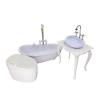 1/6 Scale Dollhouse Accessories for Bath, Bathtub, Toilet, Washstand for 12 Inch Figures view 1