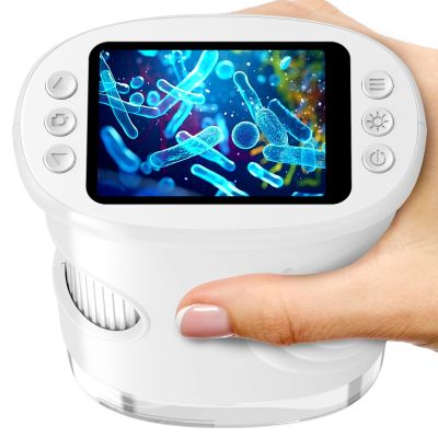 1000X Handheld Digital Microscope for Kids with 2.0" IPS Screen, Easter Gifts Portable STEM Science Lab Toy, Rechargeable Pocket Microscope Educational Gift for Boys & Girls Age 4-6 8-12, White