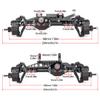 1/10 RC Portal Axles Set with BTA SOA Servo Mount CNC Aluminum One Piece Construction Offset Front Rear Completes Axle Set for Axial Capra 1.9 UTB LCG Cheater Rig 4WS DIY Upgrades (Black) view 3