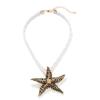 ZYIBPMSJKQCFK Enamel Starfish Pendant Necklace Marine Animal Accessories,pink,44.2+7cm view 3