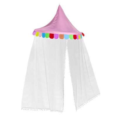 Hemobllo Boys and Girls Half-Round Bed Canopy Tent for Toddler Breathable Hanging Dome Tent Sidewalls Soft Gauze Curtain for Indoor Playroom for Reading Corner and Bedside Decor