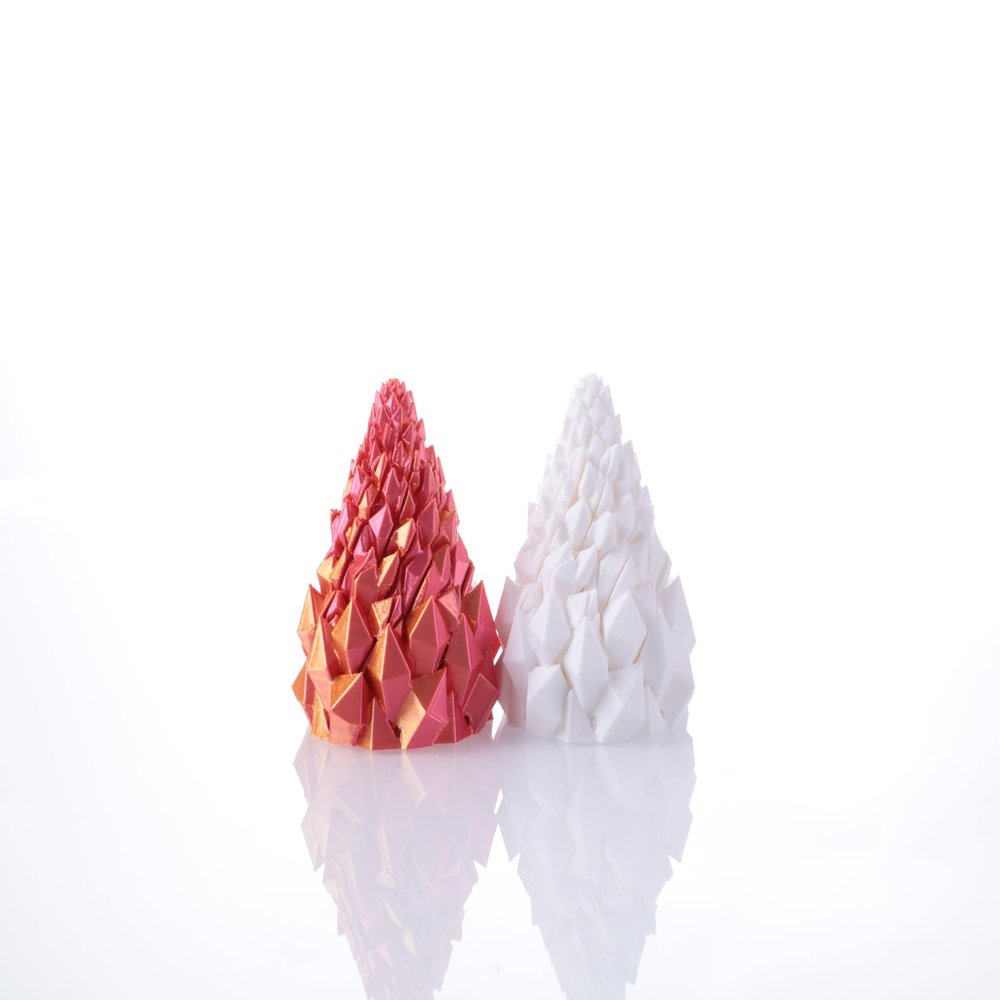 2 Pack Impossible Cone,Spiral Cone Fidget Toys - Christmas Pine Cone Design with 2-Tier Stackable Spirals,3D Printed Desk Decor for Anxiety Relief, Cool Office Gift Set for Adults&Kids