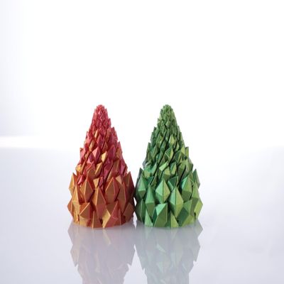 2 Pack Impossible Cone,Spiral Cone Fidget Toys-Christmas Pine Cone Design with 2-Tier Stackable Spirals, Desk Decor for Anxiety Relief, Cool Office Gift Set for Adults&Kids