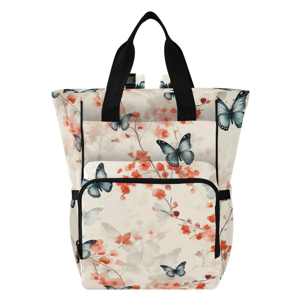 Diaper Bag Backpack Tote Multifunction Baby Nappy Changing Bags Chinese Style Butterfly Large with Stroller Straps Travel