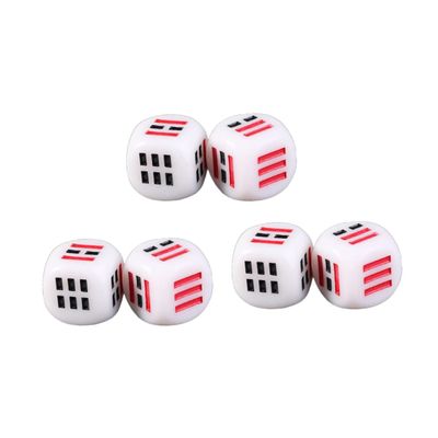 DECHOUS 6pcs Ba Gua Divination Dice Portable Multi-Sided Dices for Fortune-Telling and Games Parties and Tabletop Role-Playing Activities