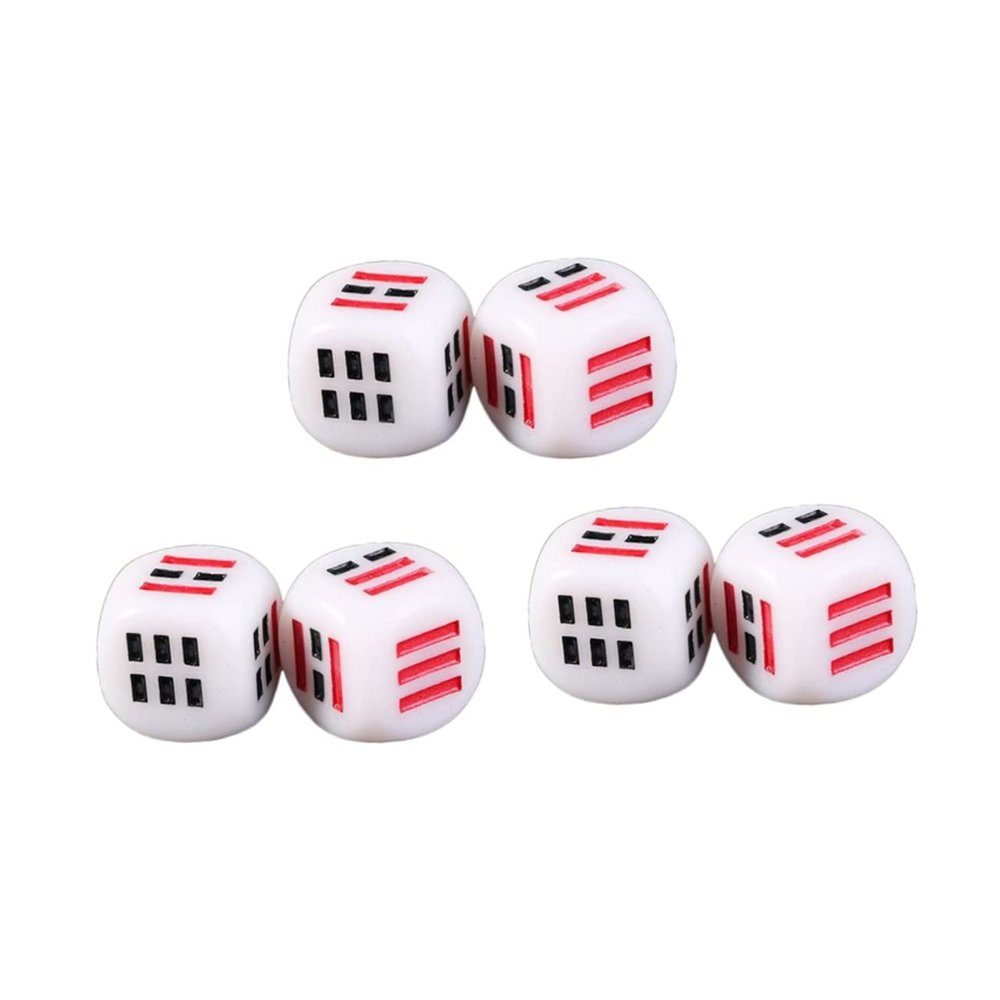 DECHOUS 6pcs Ba Gua Divination Dice Portable Multi-Sided Dices for Fortune-Telling and Games Parties and Tabletop Role-Playing Activities