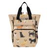 Diaper Bag Backpack Tote Multifunction Baby Nappy Changing Bags Cute Dogs Beige Large with Stroller Straps Travel view 1