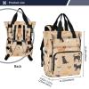 Diaper Bag Backpack Tote Multifunction Baby Nappy Changing Bags Cute Dogs Beige Large with Stroller Straps Travel view 3