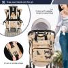 Diaper Bag Backpack Tote Multifunction Baby Nappy Changing Bags Cute Dogs Beige Large with Stroller Straps Travel view 4