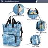 Diaper Bag Backpack Tote Multifunction Baby Nappy Changing Bags Starfish Blue Watercolor Large with Stroller Straps Travel view 2