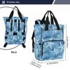 Diaper Bag Backpack Tote Multifunction Baby Nappy Changing Bags Starfish Blue Watercolor Large with Stroller Straps Travel view 3