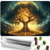 Playmat for MTG, Includes Storage Bag and 6 Dice, for TCG & CCG Trading Card Games Mat with Edge-Locking and Non-Slip, 24 x 14 inches Mousepad Desk Mats, Enchanted Tree of Life Pattern view 1