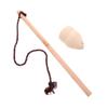 Kisangel 1set Wooden Spinning Wheel Toy Whipstring Handmade Vintage Top for Boys and Girls Adults Exercise view 1