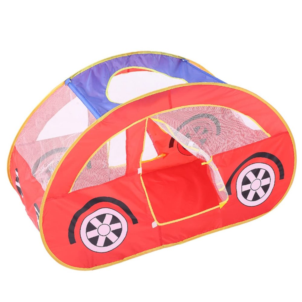 HEMOTON Red Mesh Tent Portable Indoor Castle for Foldable Design with Ocean Ball Pool Durable Playhouse for Ages Easy